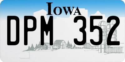 IA license plate DPM352