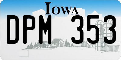 IA license plate DPM353