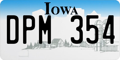 IA license plate DPM354