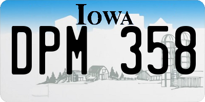 IA license plate DPM358