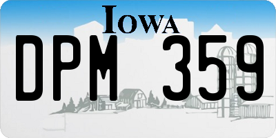 IA license plate DPM359