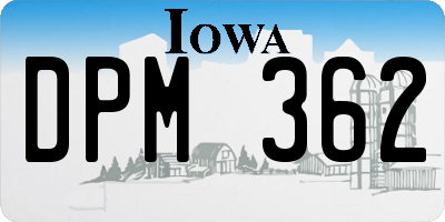 IA license plate DPM362