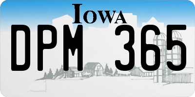 IA license plate DPM365