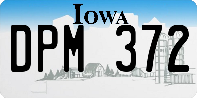 IA license plate DPM372