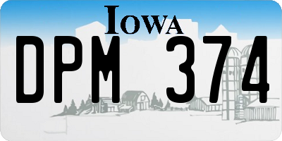 IA license plate DPM374