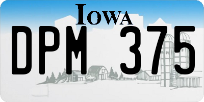 IA license plate DPM375