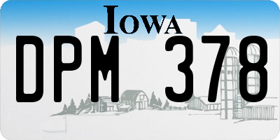 IA license plate DPM378