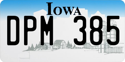 IA license plate DPM385