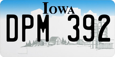 IA license plate DPM392