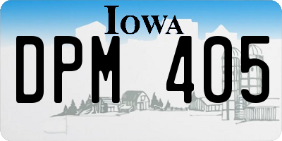 IA license plate DPM405