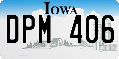 IA license plate DPM406