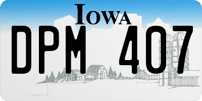 IA license plate DPM407