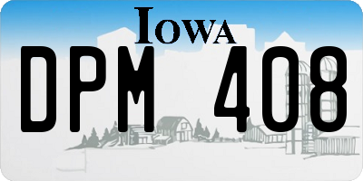 IA license plate DPM408