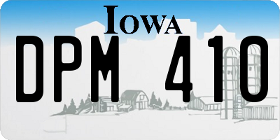 IA license plate DPM410
