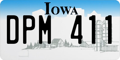 IA license plate DPM411
