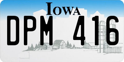 IA license plate DPM416