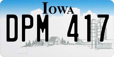 IA license plate DPM417