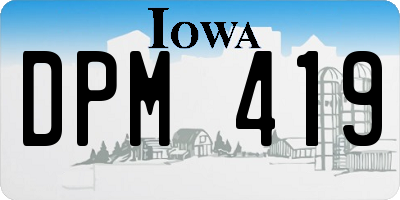 IA license plate DPM419
