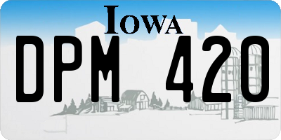 IA license plate DPM420