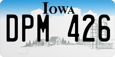 IA license plate DPM426