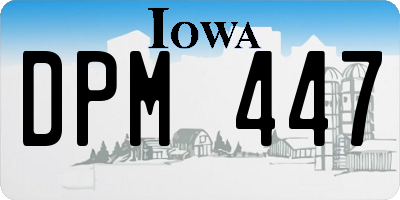 IA license plate DPM447