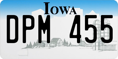IA license plate DPM455