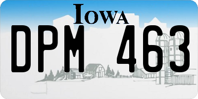 IA license plate DPM463