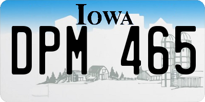 IA license plate DPM465