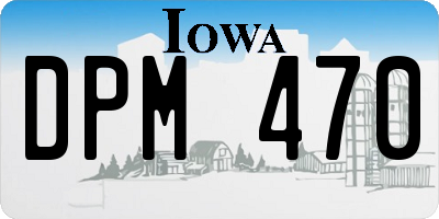 IA license plate DPM470