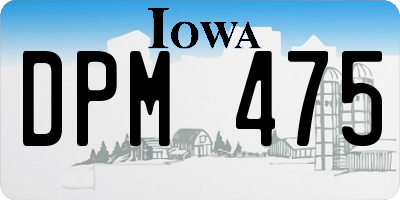 IA license plate DPM475
