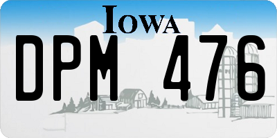 IA license plate DPM476
