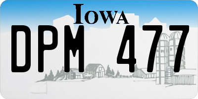 IA license plate DPM477