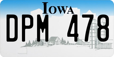 IA license plate DPM478