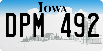 IA license plate DPM492