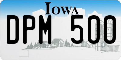 IA license plate DPM500