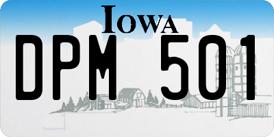 IA license plate DPM501