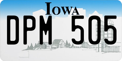 IA license plate DPM505