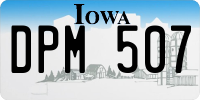 IA license plate DPM507