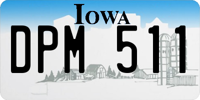 IA license plate DPM511