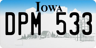 IA license plate DPM533