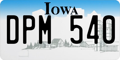 IA license plate DPM540