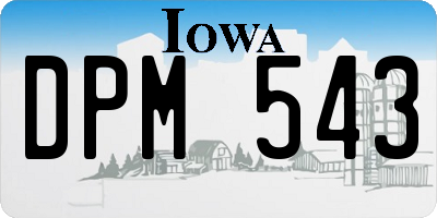 IA license plate DPM543