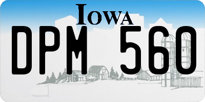 IA license plate DPM560