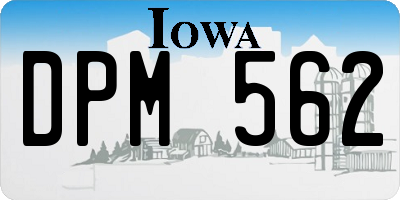 IA license plate DPM562