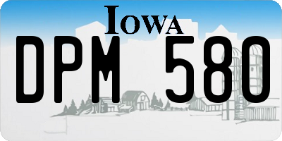 IA license plate DPM580