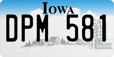 IA license plate DPM581