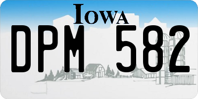 IA license plate DPM582