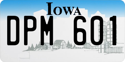 IA license plate DPM601