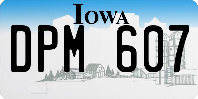 IA license plate DPM607
