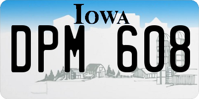 IA license plate DPM608